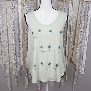Lucky Brand Palm Tree Graphic Muscle Tank Top